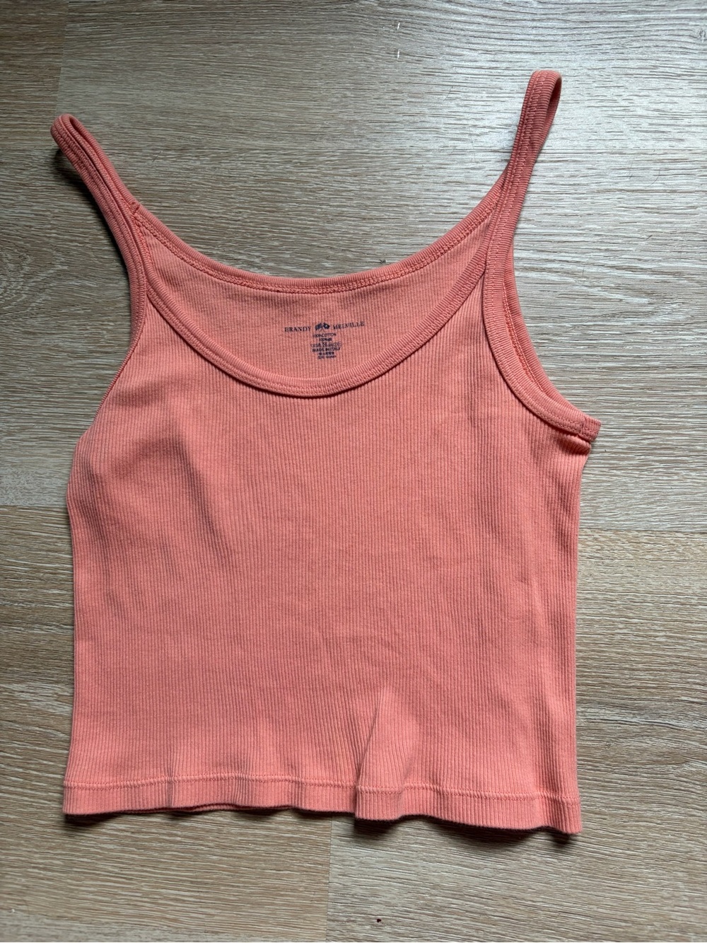 Brandy Melville Coral Ribbed Tank Top